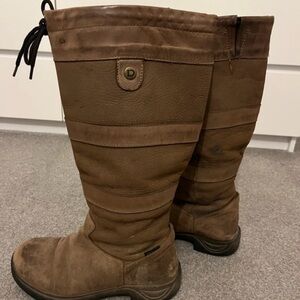 Brown Leather Knee-High Boots